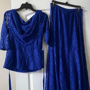 Blue 2-Pcs Dress